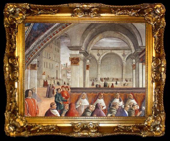 framed  GHIRLANDAIO, Domenico Detail of Confirmation of the Rule, ta009-2